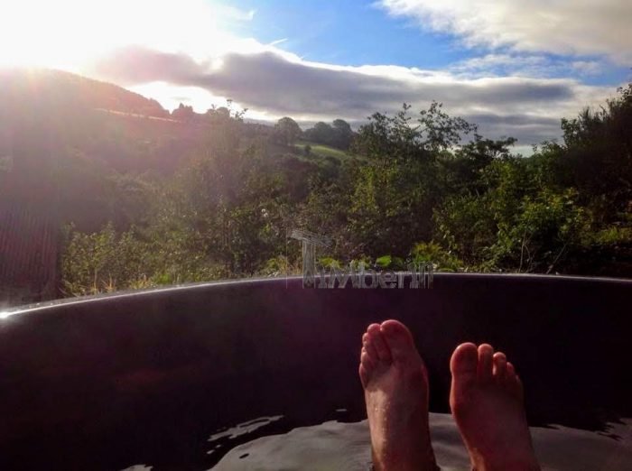 Fiberglass Outdoor Spa With External Burner, Jackie, Abergavenny, U K Wm