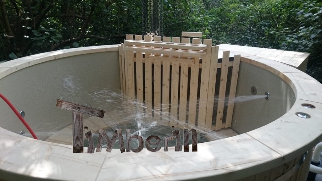 Filling In The Empty Polypropylen Hot Tub With Internal Heater