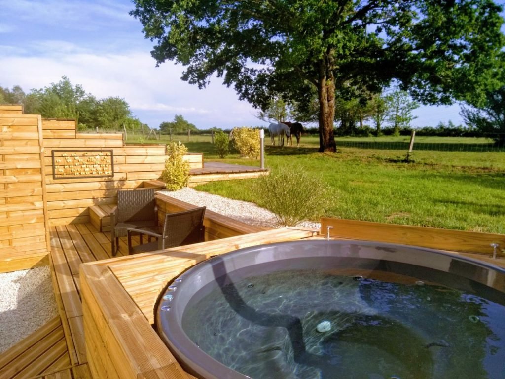 Purchase Process 3 TimberIN terrace hot tub with fibreglass liner illustrating a completed customer configuration