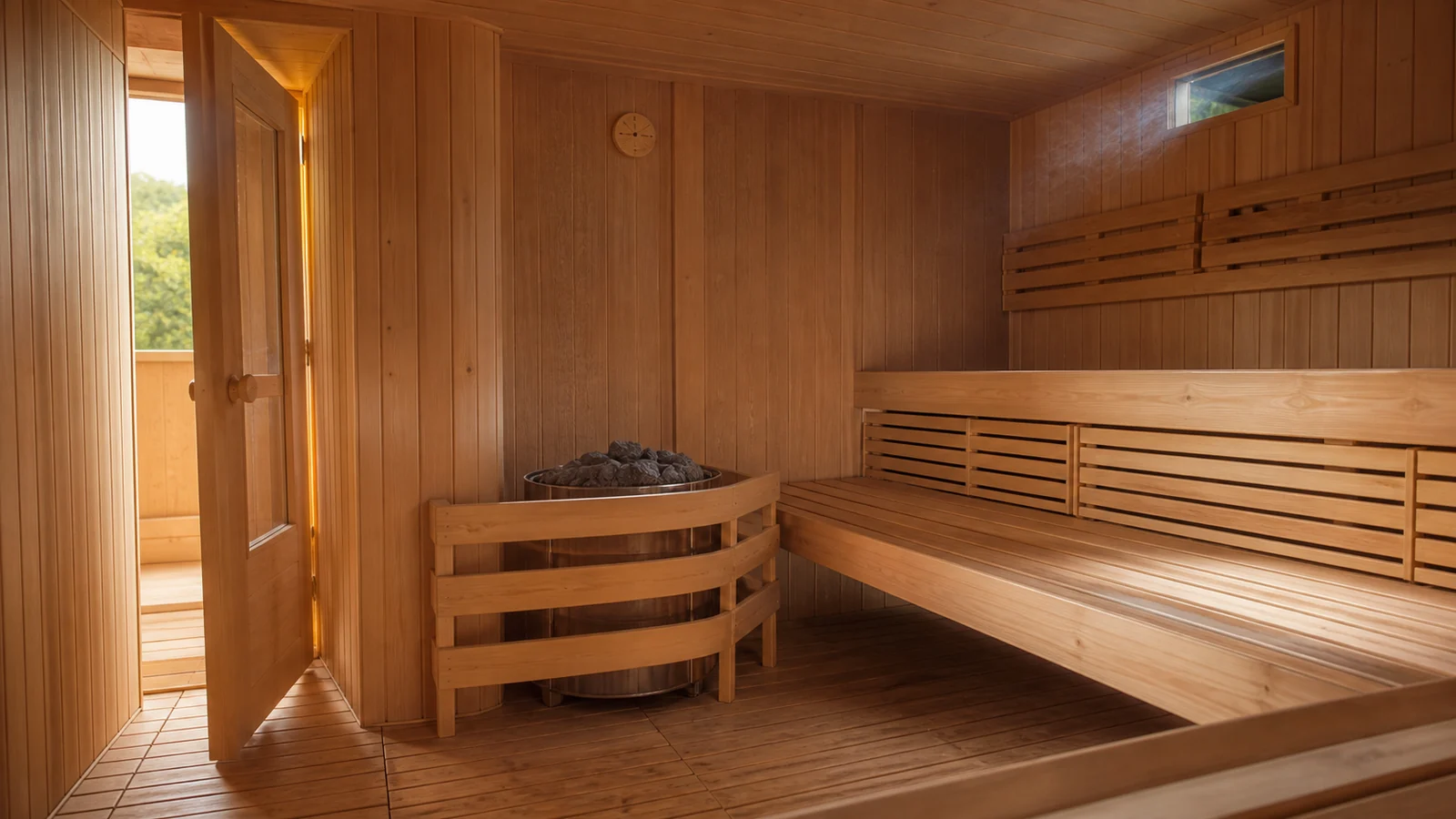 Airflow arrows showing an outdoor sauna drying through its designed intake and extract vents