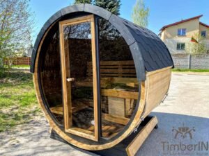 Outdoor barrel sauna mini small 2 4 persons (18)