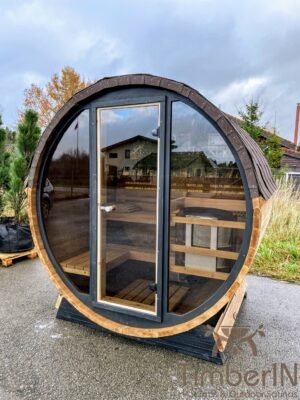 Outdoor barrel sauna mini small 2 4 persons (6)