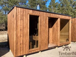 Outdoor modern sauna with a glass front (7)