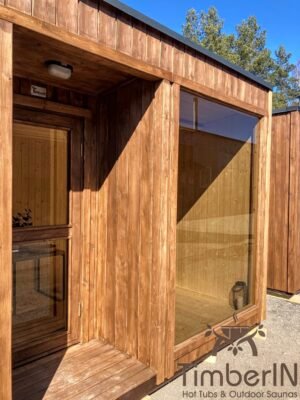 Outdoor modern sauna with a glass front (8)