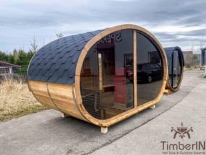 Outdoor hobbit style wooden sauna (5)