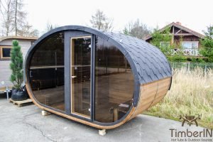 Outdoor hobbit style wooden sauna (7)