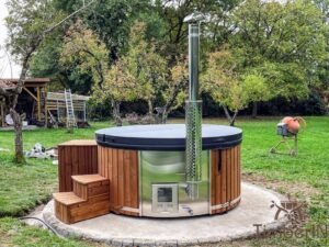 Wood stove powered hot tub