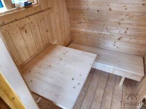 Entrance from the side + stove on the side + u form benches (2)