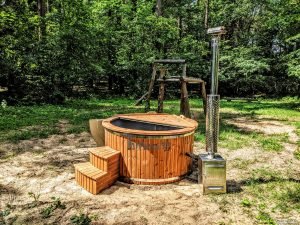 Wood fired hot tub heaters