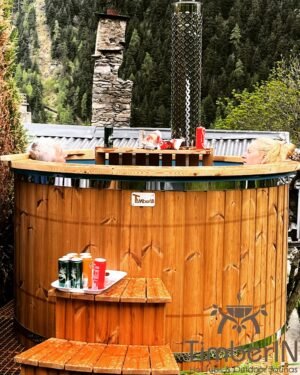 Outdoor jacuzzi hot tub wood fired 4 6 persons with snorkel burner (1)