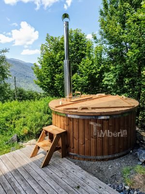 Outdoor Jacuzzi Hot Tub Wood Fired 4 6 Persons With Snorker Burner (2)