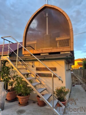 TimberIN outdoor sauna delivered for installation in a Glasgow garden