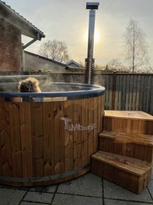 Wood Burning Fiberglass Hot Tub With Jets Wellness Royal (2)