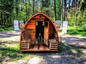 Outdoor Garden Wooden Sauna Red Cedar With Electric Heater And Porch (3)