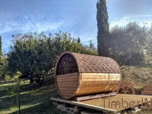 Outdoor barrel round sauna (2)