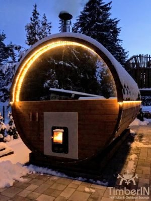 Outdoor barrel round sauna (4)