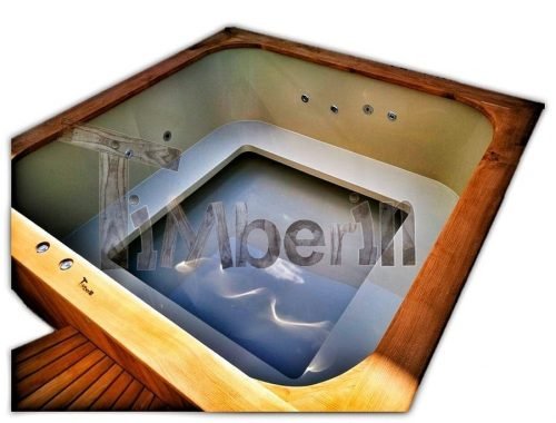 Square large hot tub