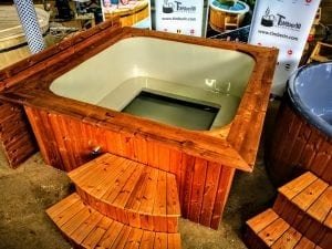 Wood Fired Hot Tub Square Rectangular Model With External Wood Burner (7)