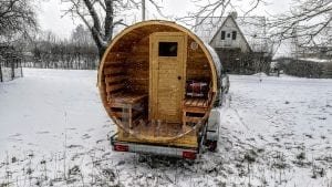 Mobile Outdoor Sauna On Wheels Harvia Wood Burner (4)