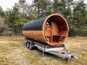 Outdoor barrel sauna on wheels mobile (5)