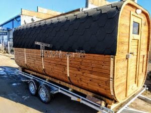 Mobile Rectangular Outdoor Sauna On Wheels Trailer (20)