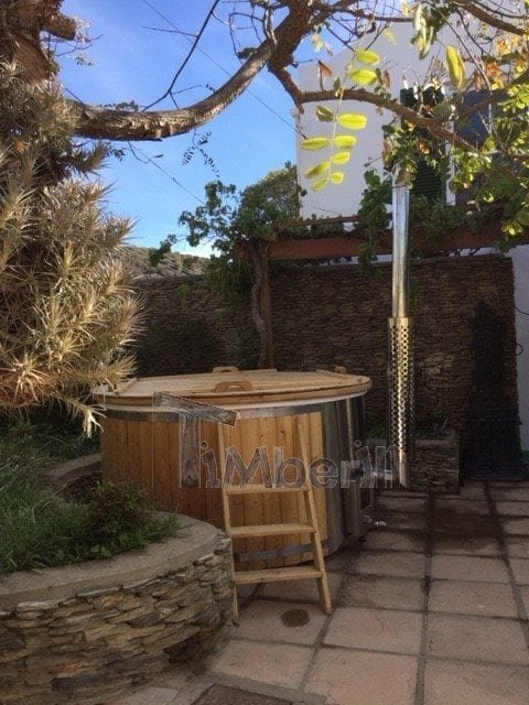 wood fired hot tub with integrated heater wellness deluxe christian barrydale south africa 1