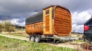 Mobile Rectangular Outdoor Sauna On Wheels Trailer (5)