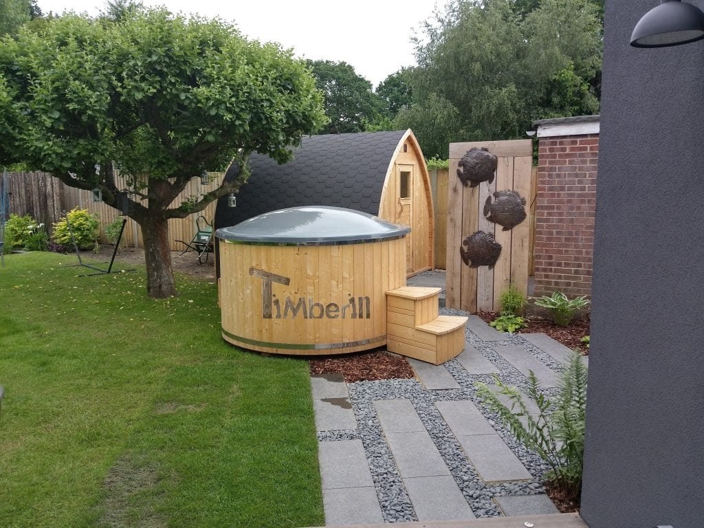 Wellness Deluxe electric outdoor hot tub spa and igloo sauna ANDREW Walton on Thames U.K.