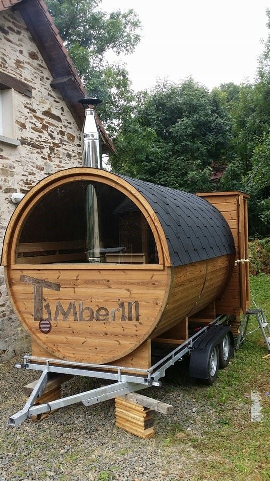 Outdoor Barrel Round Sauna Julien Limousin France 1