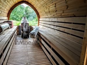 Mobile Outdoor Igloo Sauna On Wheels Harvia Wood Burner (33)