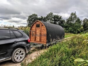Mobile Outdoor Igloo Sauna On Wheels Harvia Wood Burner (5)