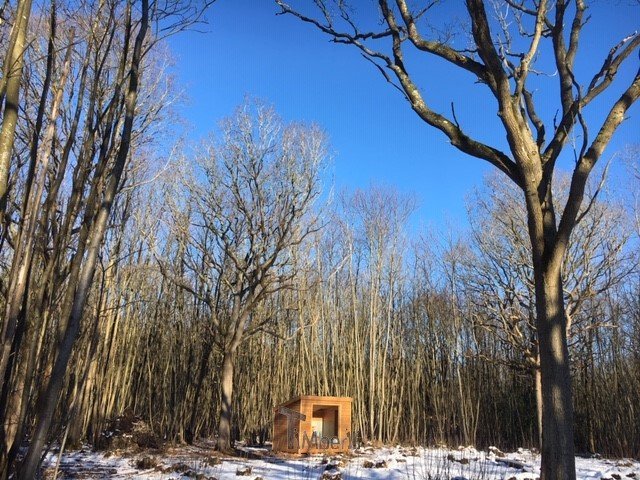 Rectangular wooden outdoor sauna Linda Goudhurst U.K.