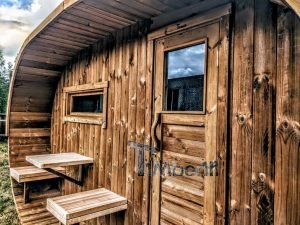 Oval Wooden Outdoor Sauna (2)