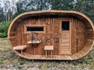 Oval Wooden Outdoor Sauna (30)