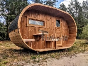 Oval Wooden Outdoor Sauna (36)