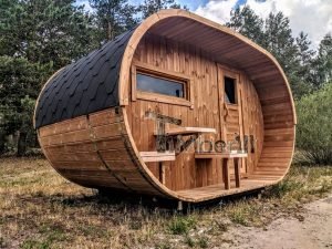 Oval Wooden Outdoor Sauna (39)