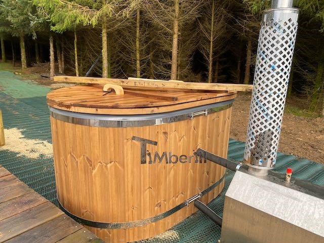 Oval hot tub for 2 persons with fiberglass liner David Redruth UK 3