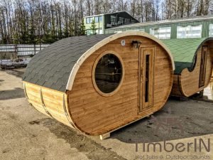 Outdoor hobbit style wooden sauna (21)