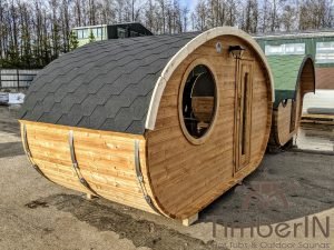 Outdoor hobbit style wooden sauna (26)