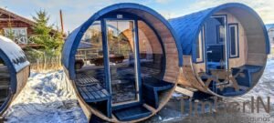Outdoor barrel sauna with front glass andd back panaramic window (13)