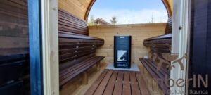 Outdoor barrel sauna with front glass andd back panaramic window (15)