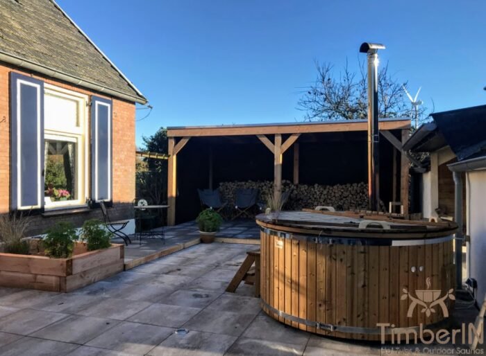 Outdoor jacuzzi hot tub wood fired 4 6 persons with snorkel burner (3)