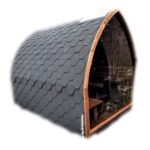 Stock model outdoor wooden sauna