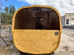 Rectangular barrel wooden outdoor sauna (4)