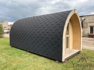Outdoor camping glamping pod with wood burning heater (7)