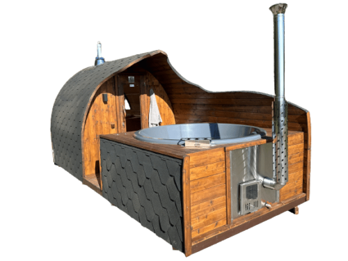 Outdoor Garden Sauna with an integrated Whirlpool