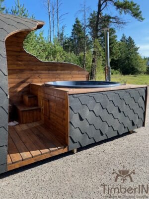 2 in 1 igloo sauna with fiberglass hot tub (2)