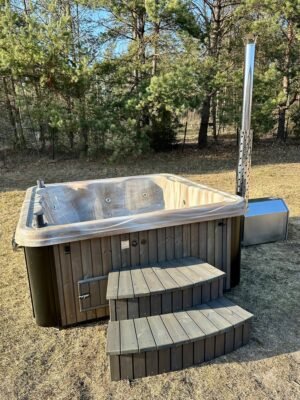 Wood fired hot tub delivered to a Birmingham home