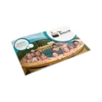 Product Catalog! Get to know more about our products! – printed TimberIN product catalogue with a cover photograph of a family using an outdoor hot tub on a white background.